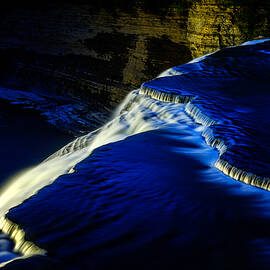 Letchworth Middle Falls after dark by Chris Bordeleau