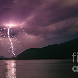 Lightning Storm- Kootenay Lake BC by Joy McAdams