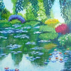 Lilies Pond in Botanical garden by Olga Malamud-Pavlovich