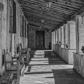 Lines and shadows at Carmel Mission by Tony Crehan