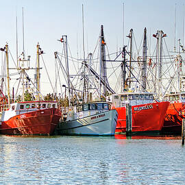 Long Beach Island marina 2 red white and blue by Geraldine Scull