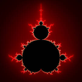 Mandelbrot set black and red square format by Matthias Hauser