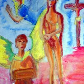 Mary Magdalene Jesus and the Angels by Stanley Morganstein