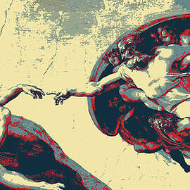 Masterpieces Revisited - Creation of Adam by Michelangelo by Serge Averbukh