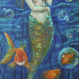 Mermaid with Goldfish by Rebecca Hadley