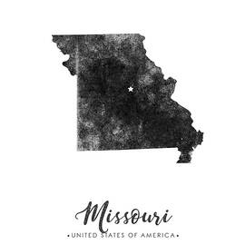 Missouri State Map Art - Grunge Silhouette