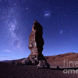 Monjes de la Pacana Milky Way and Magellanic Clouds Chile by James Brunker