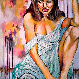 Angelina Jolie Painting, More Than Just a Pretty Face by Jevie Stegner