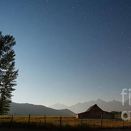 Mormon Row Under The Moon Light by Michael Ver Sprill