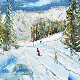 Megeve Ski Print Mouillettes by Pete Caswell