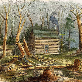 N.C.: LOG CABIN, 1857 by Granger
