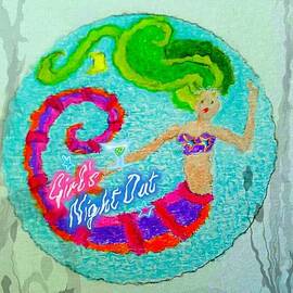 Neon Undersea Invitation Girls Night Out by Pamela Smale Williams