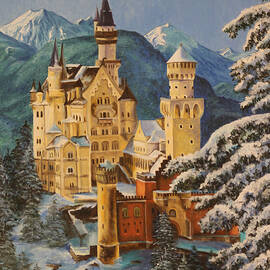 Neuschwanstein Castle in Winter by Charlotte Blanchard