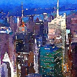 New York Time Square - watercolor by Marianna Mills