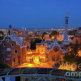 Night in Park Guell, Barcelona by Anastasy Yarmolovich