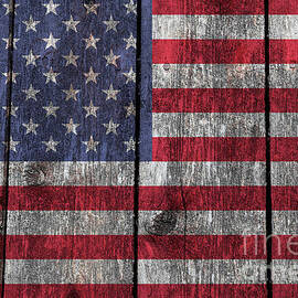 Old Glory on wood by Sterling Gold