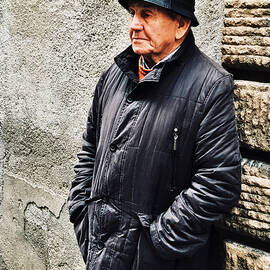 Candid Street Shot Old Gentleman in Italy by Femina Photo Art By Maggie