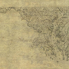 Old Map of Maryland and Delaware - 1893 by Blue Monocle