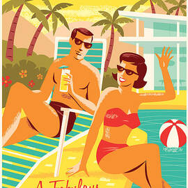 Palm Springs Poster - Retro Travel by Jim Zahniser