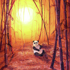 Panda in Golden Glow by Laura Iverson