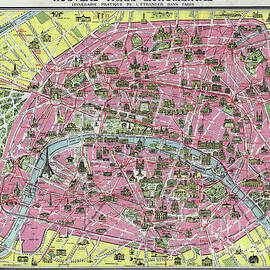 Paris Map ca 1920 by Jon Neidert
