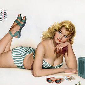 Pin up listening to radio by American School