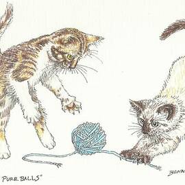 Playful Purrballs by Sue Bonnar