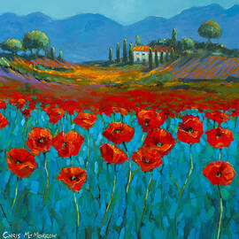 Poppies in Blue by Chris Mc Morrow