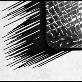 Prickly Abstract Black and White Square by Karen Adams