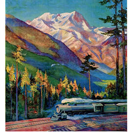 Rainier National Park Vintage Poster Restored by Vintage Treasure