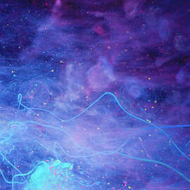 Rainy Night - Dark Blue Abstract Photography Art by Modern Abstract