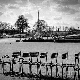 Raw of Chairs in the Tuileries Garden paris.  by Cyril Jayant