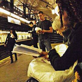 Readers on the A Train Platform
