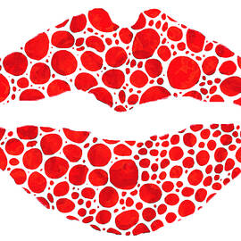Red Lips Art - Big Kiss - Sharon Cummings by Sharon Cummings