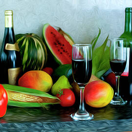 Red Wine And Fruts by Alexis Mendez