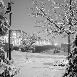 Snowy Bridge with Trees by Jeremy Evensen