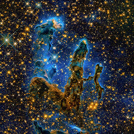 Space image Pillars of Creation infrared light by Matthias Hauser