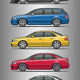 Stack of Audi A4 B5 Type 8d by Tom Mayer II Monkey Crisis On Mars