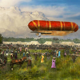 Steampunk - Blimp - Launching Nulli Secundus II 1908 by Mike Savad