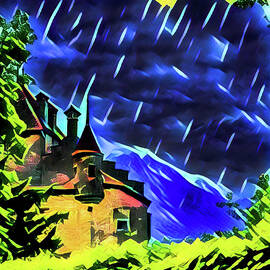 Stormy night at the Chateau  by Lisa Lemmons-Powers