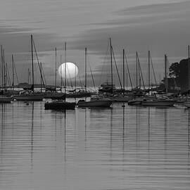 Sunrise on Salem Harbor Salem MA Black and White