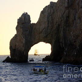Sunset at The arch of Cabo San Lucas   by Charlene Cox