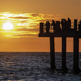 Sunset Fishing in Redondo by Ed Clark