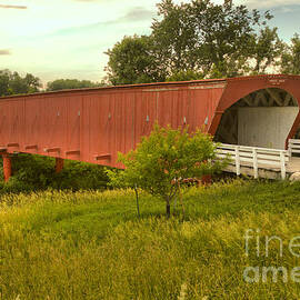 Sunset Over The Hogback Covered Bridge by Adam Jewell