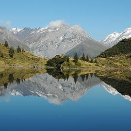 Swiss Mountains reflection in lake