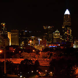The City of Charlotte NC at night by Flees Photos