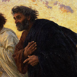 The Disciples Peter and John Running to the Sepulchre on the Morning of the Resurrection by Eugene Burnand
