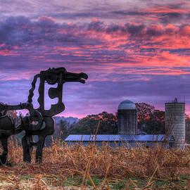 The Legend Lives On The Iron Horse Corn Field Sunrise Georgia Agricultural Farming Art by Reid Callaway