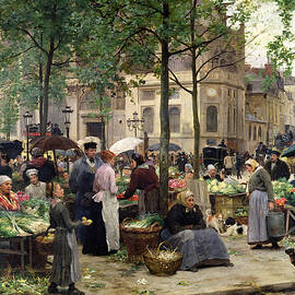 The Square in front of Les Halles by Victor Gabriel Gilbert