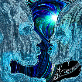 Touching by Abstract Angel Artist Stephen K